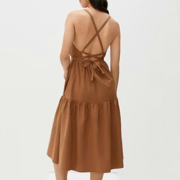 🌸 NEW‎ Everlane | Cotton Strapless Midi Dress size 6 - Picture 3 of 7